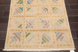 3'1" x 5'9" Hand Knotted 100% Wool Tibetan Oriental Area Rug Modern Beige - Oriental Rug Of Houston