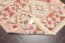 3'9" x 5'9" Hand Woven Wool Southwestern Turkish Kilim Oriental Area Rug Beige