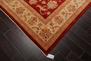 8'10'' x 11'8'' Hand Knotted 100% Wool Peshawar Oriental Area Rug Orangy Red - Oriental Rug Of Houston