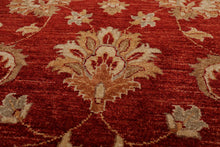 8'10'' x 11'8'' Hand Knotted 100% Wool Peshawar Oriental Area Rug Orangy Red