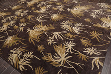 9' x 12'Tibetan Hand Knotted Botanical Designer Wool Modern Area Rug Coffee - Oriental Rug Of Houston