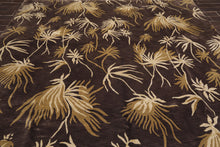 9' x 12'Tibetan Hand Knotted Botanical Designer Wool Modern Area Rug Coffee - Oriental Rug Of Houston