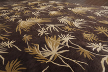 9' x 12'Tibetan Hand Knotted Botanical Designer Wool Modern Area Rug Coffee - Oriental Rug Of Houston