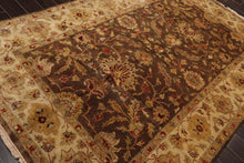 6'1" x 9'5" Hand Knotted Agra 100% New Zealand Wool Oriental Area Rug Brown - Oriental Rug Of Houston