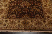 6'1" x 9'5" Hand Knotted Agra 100% New Zealand Wool Oriental Area Rug Brown