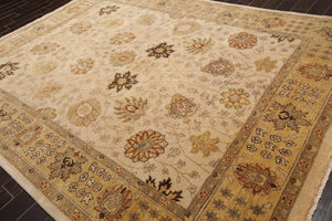 8'10'' x 11'10'' Hand Knotted 100% Wool Agra Traditional Area Rug Beige - Oriental Rug Of Houston