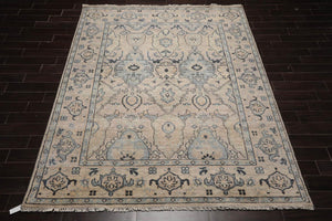 LoomBloom Muted Turkish Oushak Hand Knotted 100% Wool Traditional Area Rug Taupe, Gray Color 8x10 - Oriental Rug Of Houston