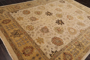 8'10'' x 11'10'' Hand Knotted 100% Wool Agra Traditional Area Rug Beige - Oriental Rug Of Houston