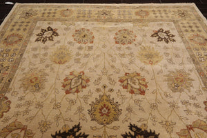 8'10'' x 11'10'' Hand Knotted 100% Wool Agra Traditional Area Rug Beige - Oriental Rug Of Houston