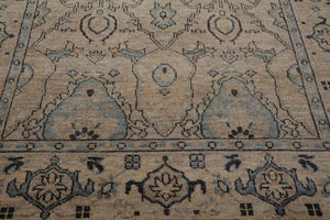 LoomBloom Muted Turkish Oushak Hand Knotted 100% Wool Traditional Area Rug Taupe, Gray Color 8x10 - Oriental Rug Of Houston