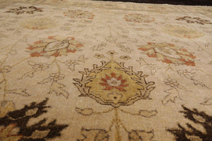 8'10'' x 11'10'' Hand Knotted 100% Wool Agra Traditional Area Rug Beige - Oriental Rug Of Houston