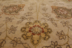 8'10'' x 11'10'' Hand Knotted 100% Wool Agra Traditional Area Rug Beige - Oriental Rug Of Houston