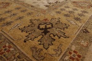 8'10'' x 11'10'' Hand Knotted 100% Wool Agra Traditional Area Rug Beige - Oriental Rug Of Houston