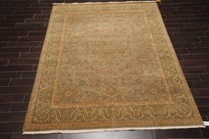 8x10 Green, Beige Hand Knotted 100% Wool Pak Persian Tabriz Traditional Oriental Area Rug
