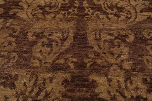 4'x5'10'' Hand Knotted Damask Indo-Tibetan New Zealand Wool Area Rug Tan - Oriental Rug Of Houston