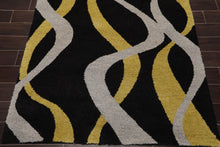 5x8 Black, Gold Machine Made 100% Wool Modern & Contemporary Oriental Area Rug - Oriental Rug Of Houston