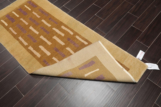 2’9" x 6’2" Hand Knotted Peshawar Stone Wash 300 KPSI Runner Oriental Area Rug Brown