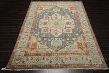 Multi Size Gray, Light Gold LoomBloom Muted Turkish Oushak Hand Knotted Wool Heriz Traditional Area Rug - Oriental Rug Of Houston