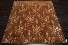 10’6" x 10’6" Lapchi Hand Knotted Wool & Silk Square Tibetan Oriental Area Rug Brown