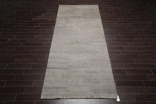 5’ x 12’ Hand Knotted Wool & Jute Palace Runner Modern Area Ru Beige Gray