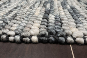 Multi Size Gray, Black Handmade Polyester Braided Mat Oriental Area Rug - Oriental Rug Of Houston