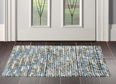 Multi Size Gray, Ivory Handmade Polyester Braided Mat Oriental Area Rug - Oriental Rug Of Houston