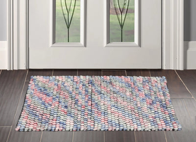 Multi Size Pink, Purple Handmade Polyester Braided Mat Oriental Area Rug - Oriental Rug Of Houston