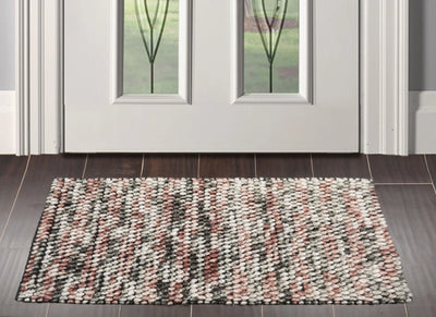 Multi Size Brown, Beige Handmade Polyester Braide Mat Oriental Area Rug - Oriental Rug Of Houston