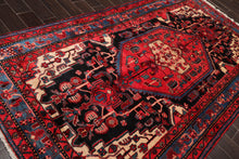 5'6'' x 10'2'' Vintage Runner Hand Knotted Wool Hamadaan Oriental Area Rug Red - Oriental Rug Of Houston