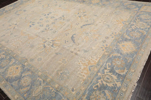 10' x14' LoomBloom Muted Turkish Oushak Hand Knotted Wool Area Rug Gray, Beige Color - Oriental Rug Of Houston