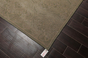8' x 11' Handmade 100% Wool Transitional Oriental Area Rug Mint, Gray - Oriental Rug Of Houston