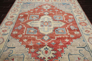 8' 1''x9' 11'' LoomBloom Muted Turkish Oushak Hand Knotted Wool Area Rug Rust, Beige Color - Oriental Rug Of Houston