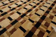 6' 9''x9' 3'' Beige Brown Black. Multi Color Hand Knotted Tibetan Oriental Area Rug Wool Traditional Oriental Rug