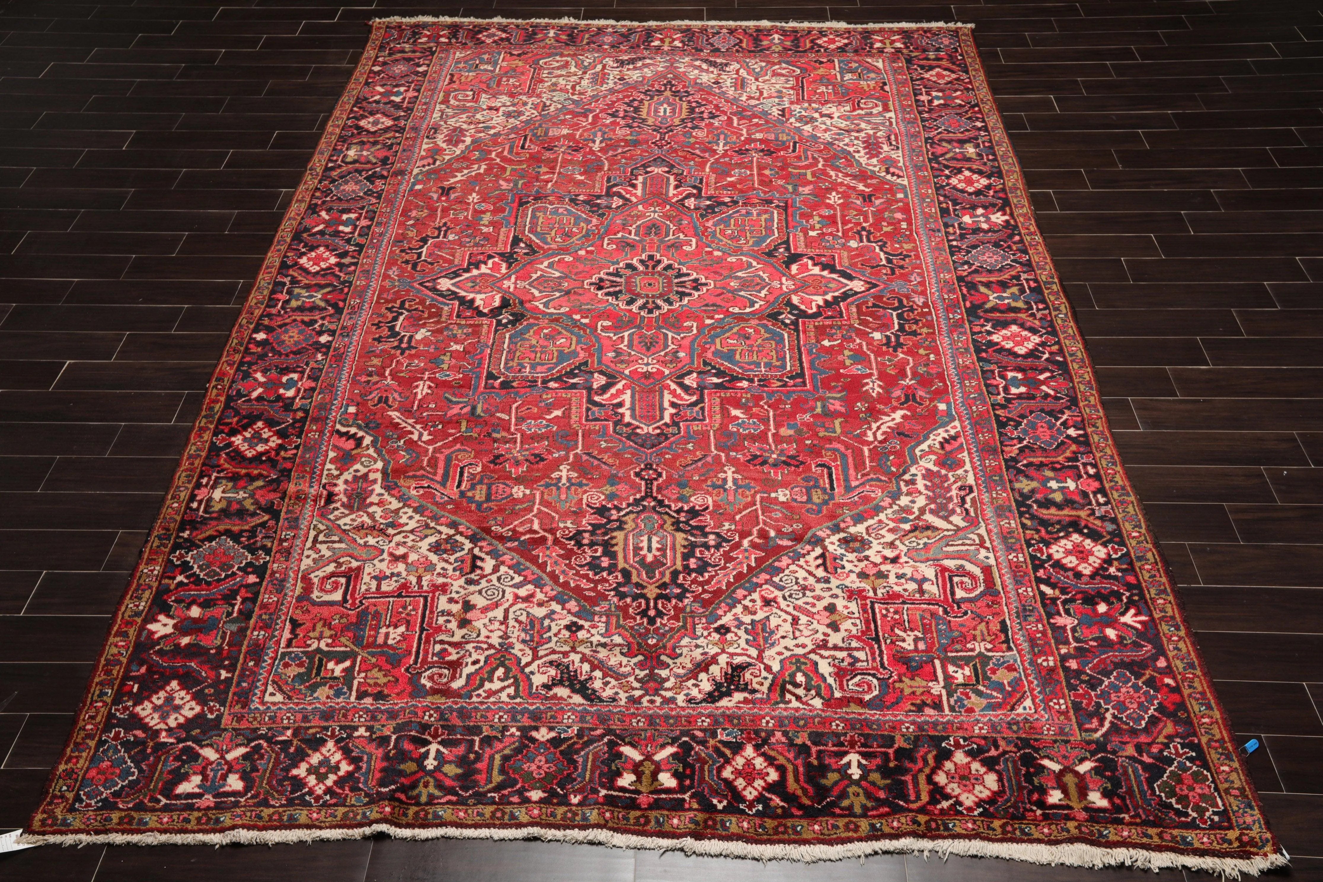 9'5'' x 13'3'' Hand Knotted 100% Wool Herizz Traditional
