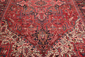 9'5'' x 13'3'' Hand Knotted 100% Wool Herizz Traditional Oriental Area Rug Rust - Oriental Rug Of Houston