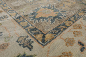 7' 3''x10' 3'' LoomBloom Muted Turkish Oushak Hand Knotted Wool Area Rug Gray, Beige Color - Oriental Rug Of Houston