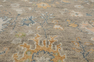 7' 3''x10' 3'' LoomBloom Muted Turkish Oushak Hand Knotted Wool Area Rug Gray, Beige Color - Oriental Rug Of Houston