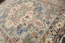 7' 11''x10' 1'' LoomBloom Muted Turkish Oushak Hand Knotted Wool Area Rug Gray, Blue Color - Oriental Rug Of Houston