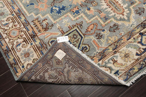 7' 11''x10' 1'' LoomBloom Muted Turkish Oushak Hand Knotted Wool Area Rug Gray, Blue Color - Oriental Rug Of Houston