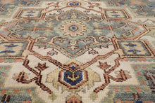 7' 11''x10' 1'' LoomBloom Muted Turkish Oushak Hand Knotted Wool Area Rug Gray, Blue Color - Oriental Rug Of Houston