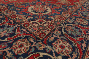9'5'' x 13' Hand Knotted 100% Wool Tabrizz Traditional Oriental Area Rug Coral