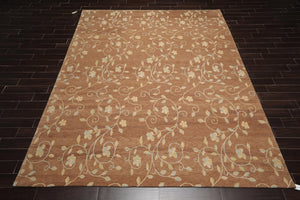 9' x 12' Hand Knotted Tibetan 100% Wool Transitional Muted Area Rug Brown - Oriental Rug Of Houston