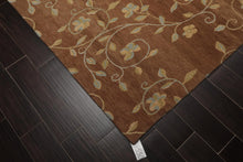9' x 12' Hand Knotted Tibetan 100% Wool Transitional Muted Area Rug Brown