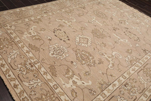 7'8" x 9'11" Hand Knotted 100% Wool Peshawar Oushak Oriental Area Rug Taupe