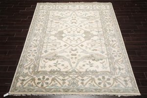 8' 2''x10' 2'' LoomBloom Muted Turkish Oushak Hand Knotted Wool Area Rug Ivory, Gray Color - Oriental Rug Of Houston