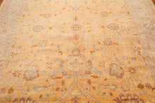 8’ x 11’6" Hand Knotted Gold Wash Silky Sheen Wool Oriental Area rug Hay