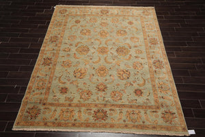 8' x 10' Hand Knotted 100% Wool Agra Oriental Area Rug Aqua - Oriental Rug Of Houston