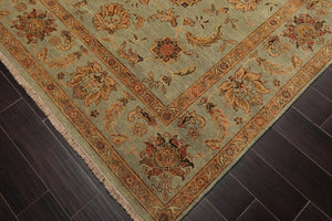 8' x 10' Hand Knotted 100% Wool Agra Oriental Area Rug Aqua - Oriental Rug Of Houston