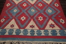 6'9" x 10'3" Vintage Hand Woven Southwestern Turkish Kilim Oriental Area Rug Rose - Oriental Rug Of Houston