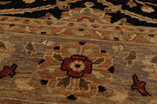 8'8" x 8'8" Square Hand Knotted 100% Wool Peshawar Oriental Area Rug Black